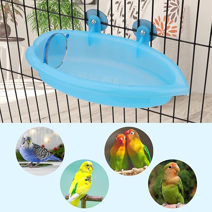 Hypeety Bird Bath with Mirror Portable Bird Bath Bird Bathroom - Image 7
