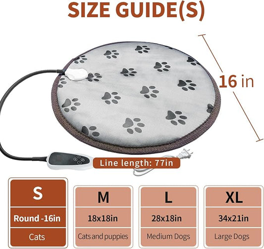 Cat Heating Pad Round with Smart Thermostat Switch and Power Line Protection - Image 2