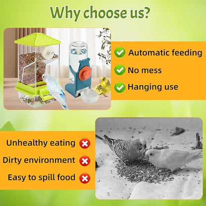 Rypet No Mess Bird Water Feeder Dispenser Set Automatic Bird Feeder - Image 5