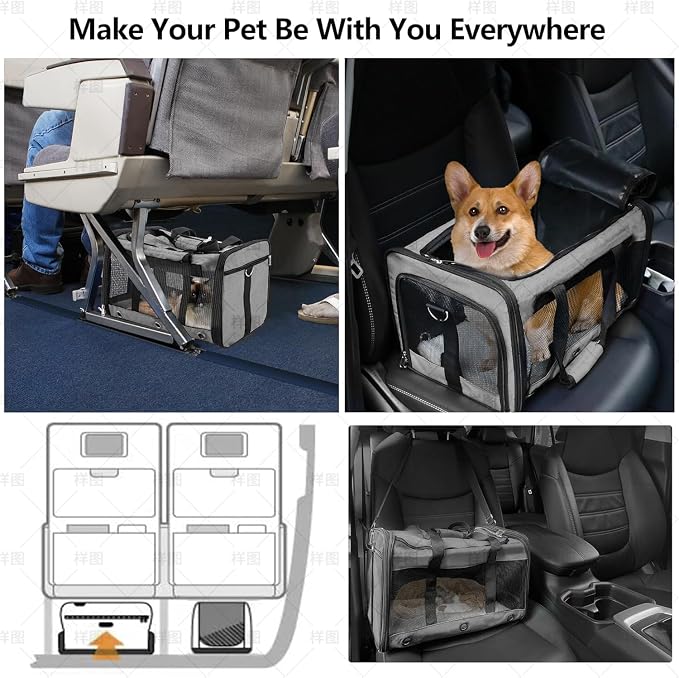 Soft Sided Cat/Dog Carrier，Collapsible Mesh Pets Travel Carriers - Image 7