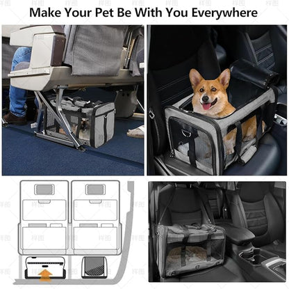 Soft Sided Cat/Dog Carrier，Collapsible Mesh Pets Travel Carriers - Image 7