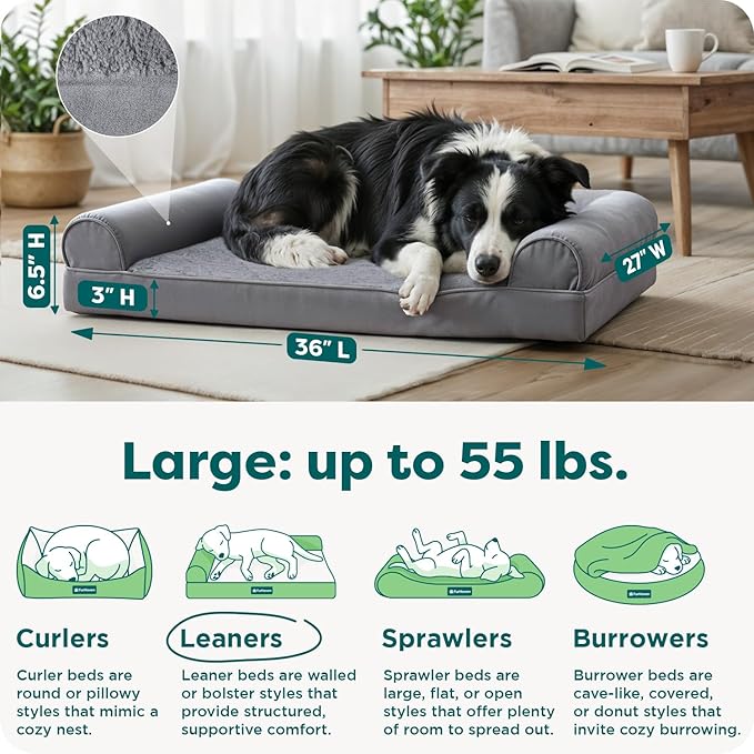Furhaven Orthopedic Dog Bed for Large/Medium Dogs w/ Removable Bolsters & - Image 3