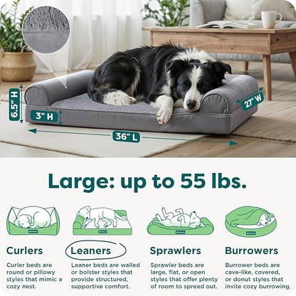 Furhaven Orthopedic Dog Bed for Large/Medium Dogs w/ Removable Bolsters & - Image 3