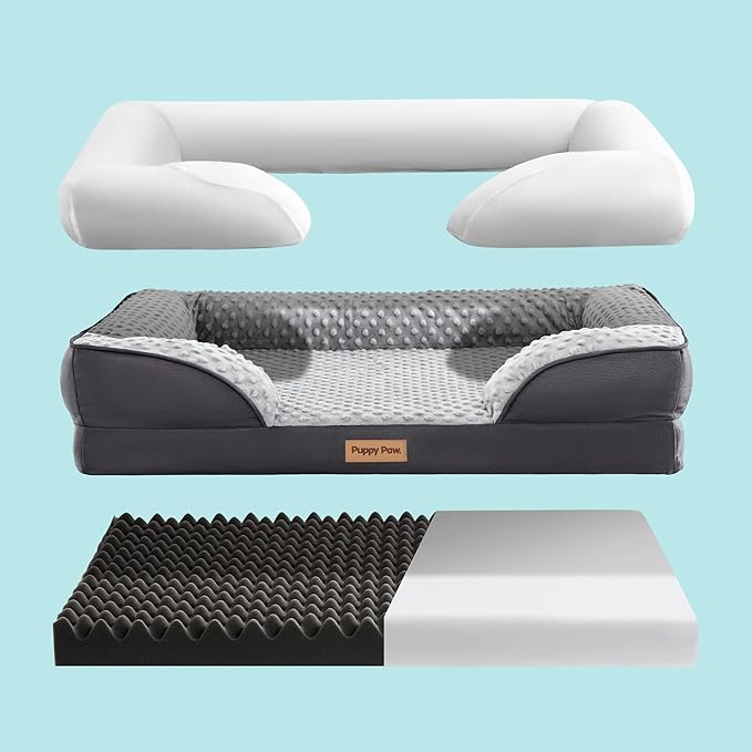 Dog Bed for Small and Medium Dogs & Cats, Waterproof Lining for Indoor Outdoor - Image 3