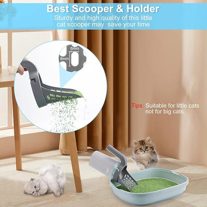 Cat Litter Scooper with Holder, Cat Litter Shovel with Waste Can and Refill 135 - Image 2