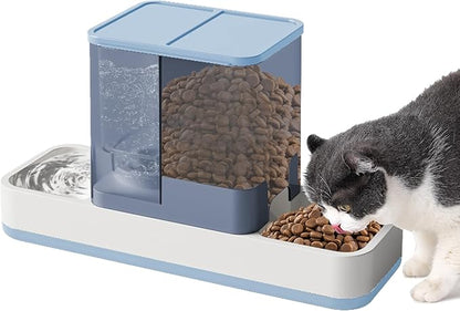 Yummy Sam Automatic Small Pet Feeder and Water Dispenser, 2 in 1 Gravity Cat by YummySam