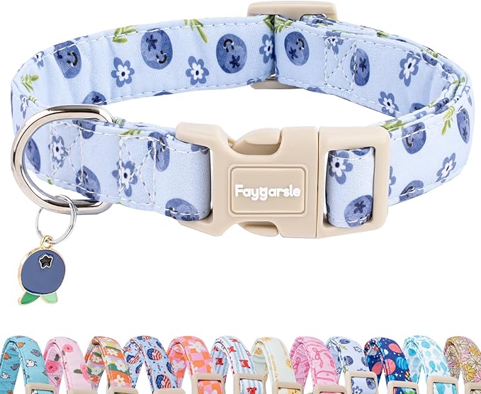 Faygarsle Blueberry Pattern Dog Collar by Faygarsle