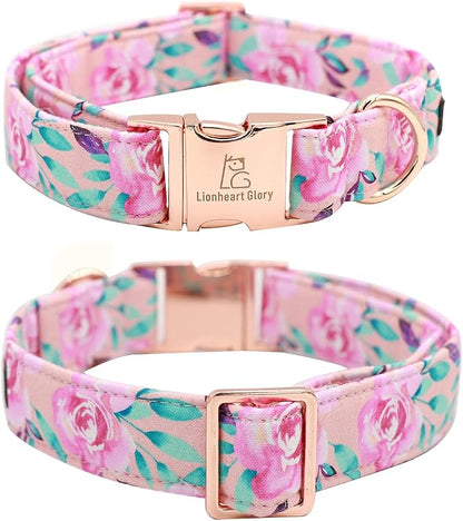 Lionheart Glory Dog Collar, Cute Floral Pattern Pet Collar Adjustable Dog Collar - Image 4