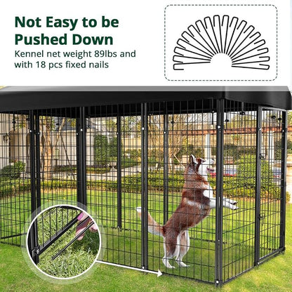 Dog Kennel Outside with Roof, Heavty Duty Welded Dog Crate Playpen with - Image 8