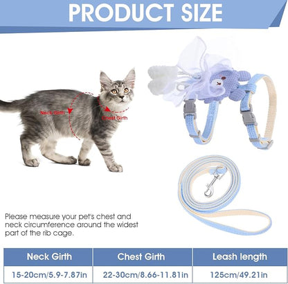 TIESOME Cat Harness and Leash Set, Adjustable Gradient Kitten Harness Escape - Image 2