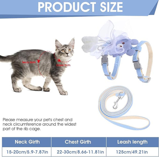 TIESOME Cat Harness and Leash Set, Adjustable Gradient Kitten Harness Escape - Image 2