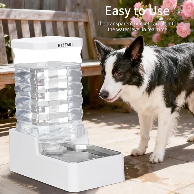 RIZZARI Stainless Steel Pet Water Feeder: 10L Gravity Waterer - Image 5