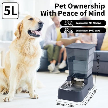 Meikuler Pets Auto Feeder 5.2L, Food Feeder and Water Dispenser Set - Image 4