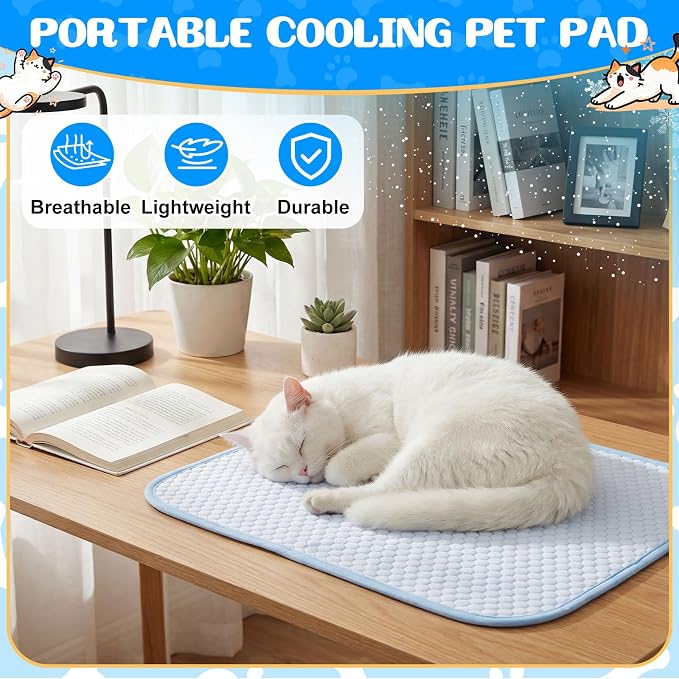 Chunful 4 Pack Pet Cooling Mat 18 x 14 Inches Cooling Pads - Image 5