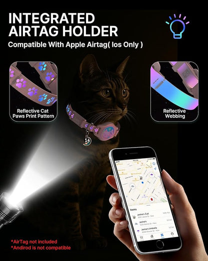 Cat Collar with Airtag Holder, 2 Pack Waterproof Breakaway Kitten Collar - Image 2