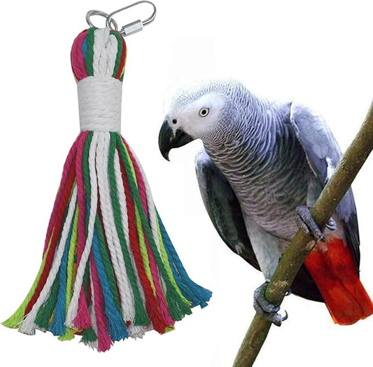 ASOCEA Pet Bird Parrot Colorful Cotton Rope Bite Chew Cage Hanging Toys - Image 2