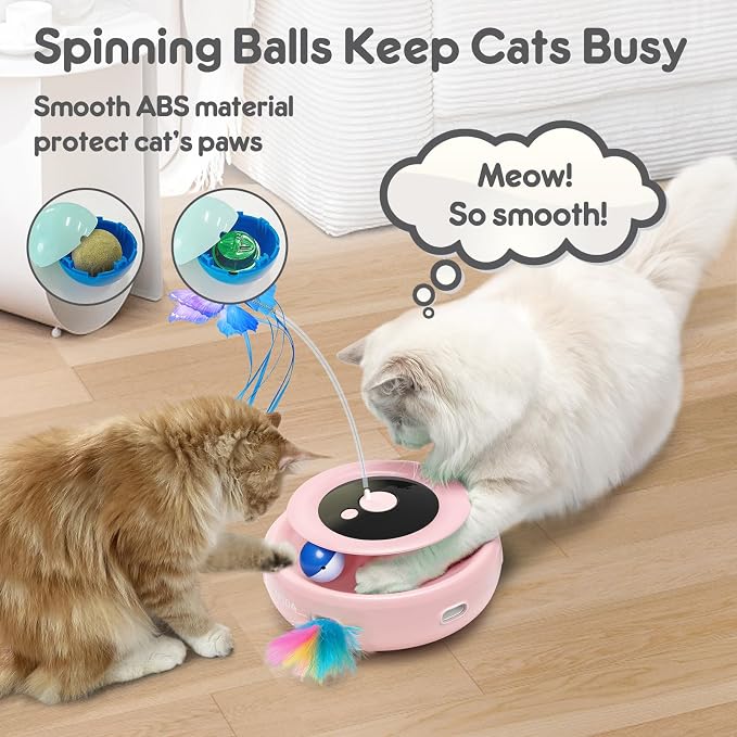 ORSDA Cat Toy, 3-in-1 Automatic Interactive Electronic Moving Ambush Feather - Image 2