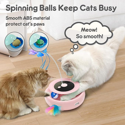 ORSDA Cat Toy, 3-in-1 Automatic Interactive Electronic Moving Ambush Feather - Image 2