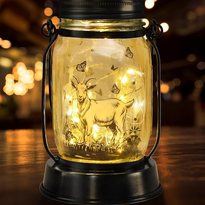 Goat Gifts for Women/Men Goat Solar Lanterns Mom Birthday Animal Lovers Lantern by kyoryuger