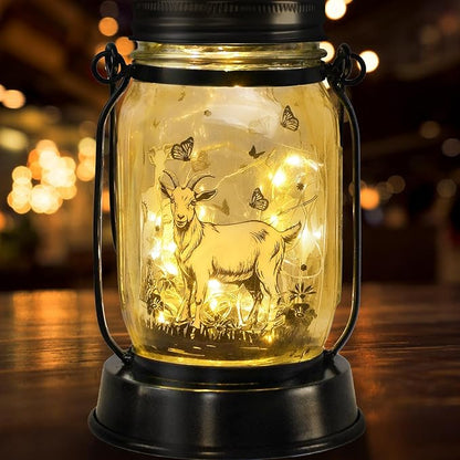 Goat Gifts for Women/Men Goat Solar Lanterns Mom Birthday Animal Lovers Lantern by kyoryuger
