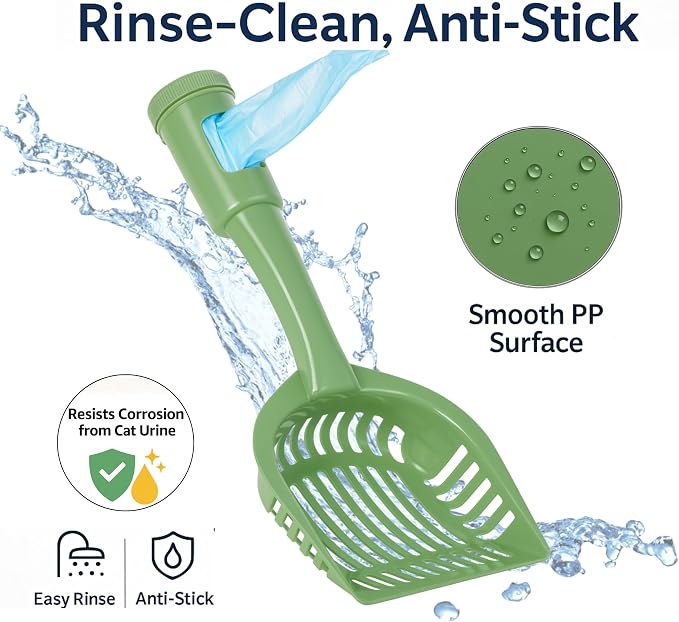 2-in-1 Pooper Scooper with Bag Attachment, Cat Litter Shovel Scoop with Bag - Image 4