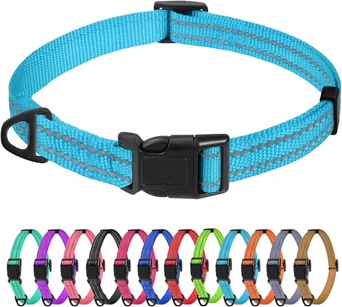 TagME Reflective Nylon Dog Collars, Adjustable Classic Pet Collar by TagME