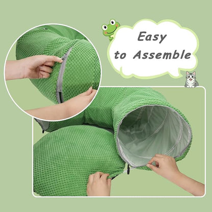 Cat Tunnel Bed for Indoor Cats, Peekaboo Cat Cave Bed, Soft Cat Donut Tunnel - Image 7