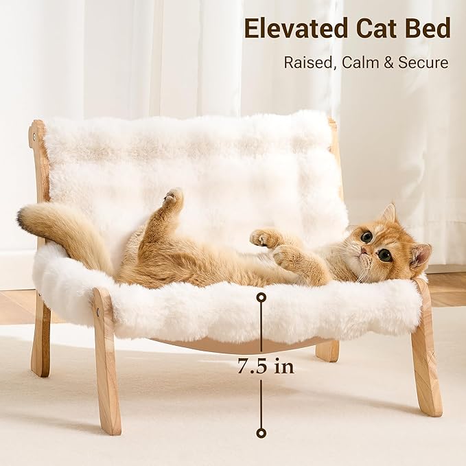 Solid Wood Cat Couch Bed for Indoor Cats, Modern Cat Sofa - Image 3