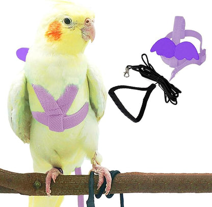 Dnoifne Pet Parrot Bird Harness and Leash, Adjustable Training Design Anti-Bite by Dnoifne