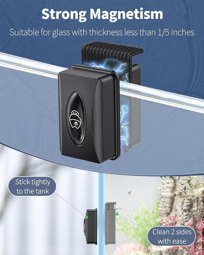 Pawfly Aquarium Magnetic Brush Fish Tank Glass Cleaner 2 Inch Mini Stain - Image 2