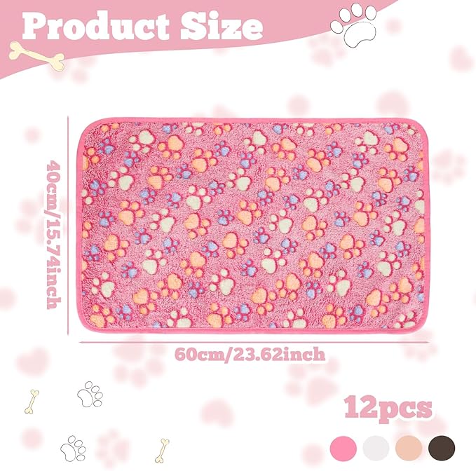12 Pcs Small Dog Blanket Fleece Puppy Blankets Washable Pet Blankets - Image 3