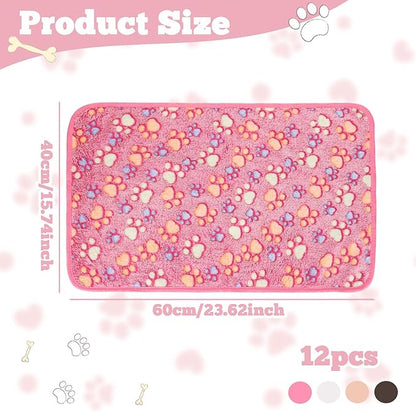 12 Pcs Small Dog Blanket Fleece Puppy Blankets Washable Pet Blankets - Image 3