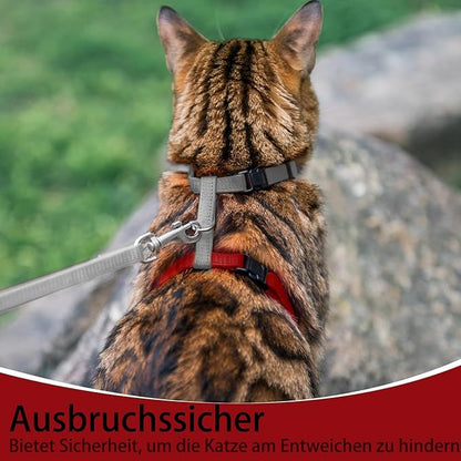 PUPTECK Adjustable Cat Harness and Leash Set Escape Proof Kitten Strap Collar - Image 5