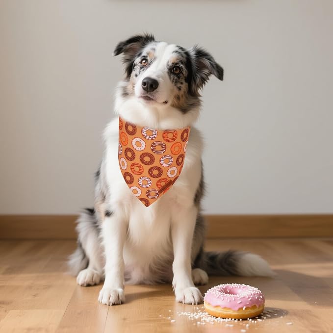 ADOGGYGO Dog Bandanas Boy Girl, Reversible Football Donuts Pet Scarf, Premium - Image 2