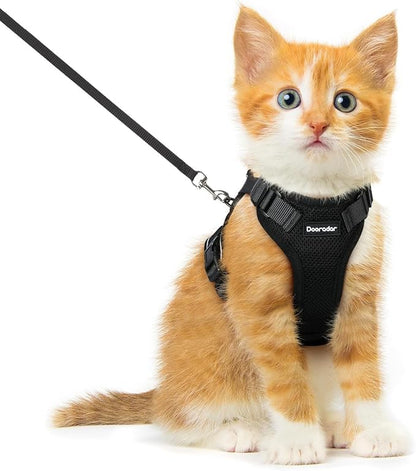 Dooradar Cat Harness and Leash Set, Escape Proof Safe Adjustable Kitten Vest by Dooradar