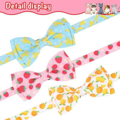 Breakaway Cat Collar with Removable Bow Tie and Bell, Cute Multi-Style Patterns - Image 2