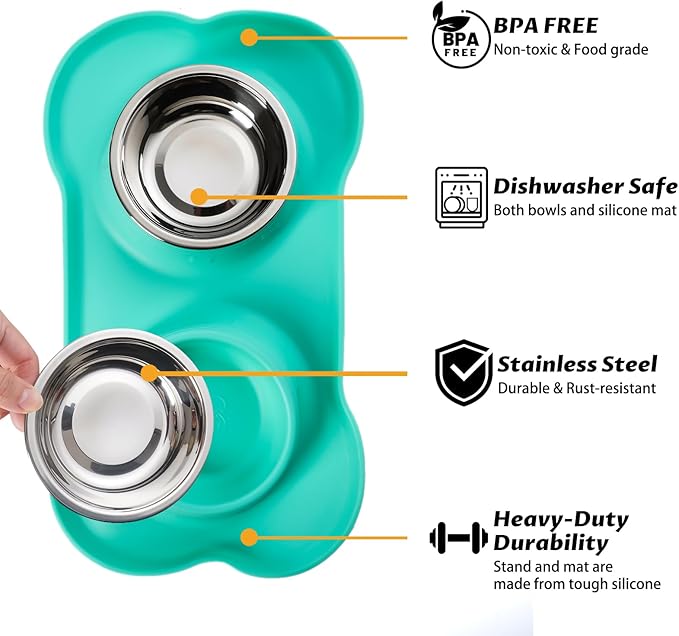 Hubulk Pet Dog Bowls 2 Stainless Steel Dog Bowl - Image 2