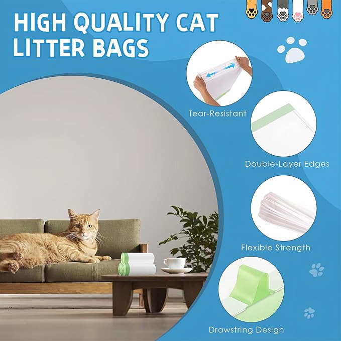 60 Count Cat Litter Box Liners Bag Compatible - Image 5