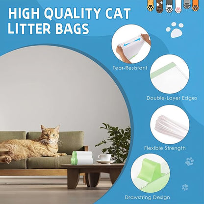 60 Count Cat Litter Box Liners Bag Compatible - Image 5