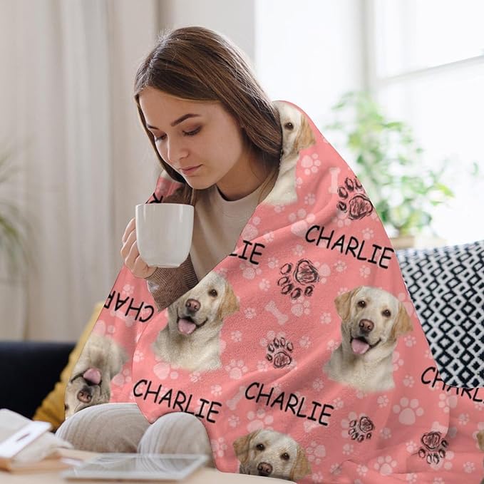 Personalized Paw Print Dog Blanket - Image 4