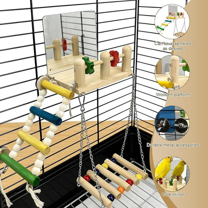 Bird Toys & Wooden Play Gym - Image 4