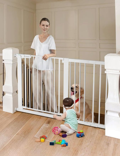 COMOMY 30" Tall Baby Gate for Stairs Doorways, Fits Openings 29.5" to 51.6" Wide by COMOMY