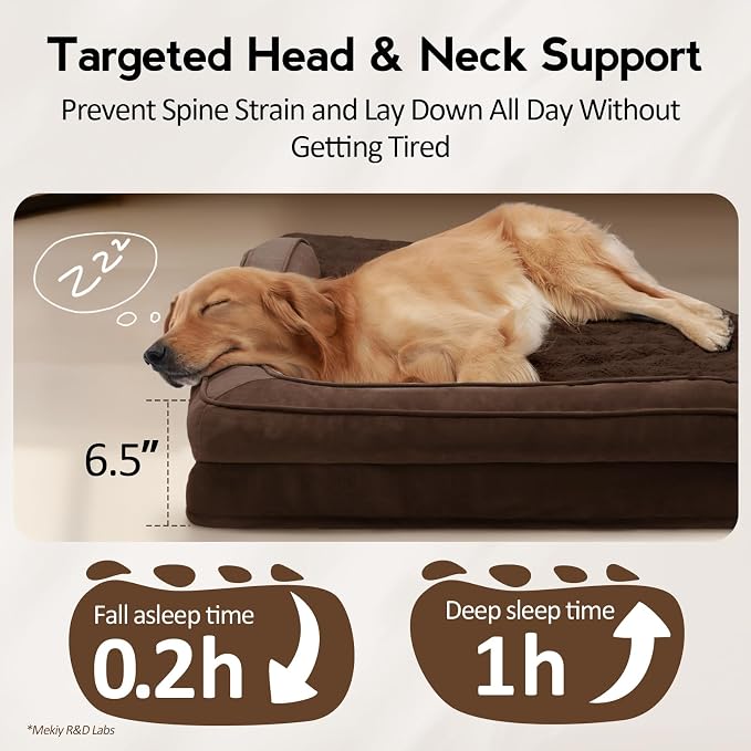 Large Orthopedic Dog Bed with Sides Big Dog Beds with Removable Washable Cover - Image 3