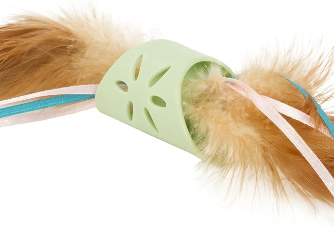 SmartyKat Flutter Roller Feather & Ribbon Chase Cat Toy - Image 4