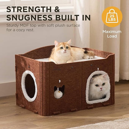 Joydeco Cat House for Indoor Cats, Extra Wide Scratch Resistant Felt Cat Condo - Image 4