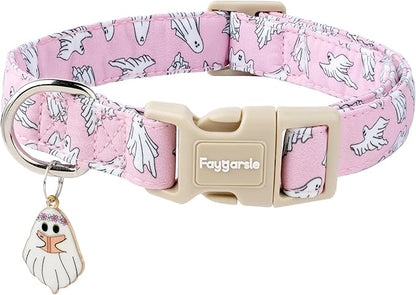 Faygarsle Pink Ghost Pattern Dog Collar by Faygarsle