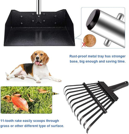 QiMH Upgraded Dog Pooper Scooper Extra Large, Adjustable Long Handle Stainless - Image 5