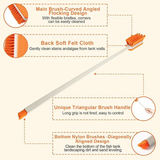 Small Fish Tank Cleaner Brush, Algae Scraper - Image 5