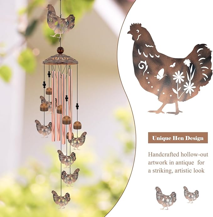 for Women Chicken Wind Chimes for Outside, Decoration for Outdoor - Image 2