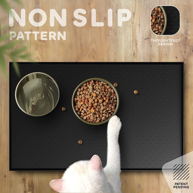 Dog Food Mat - 28x18 Raised Edges Dogs Mat - Image 4